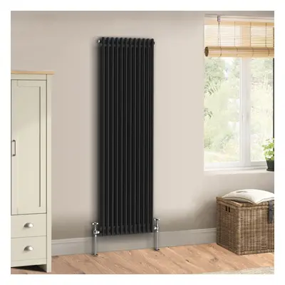 (1800 x 560mm - Double) Warmehaus Traditional Cast Iron Style Black Radiator Perfect for Bathroo