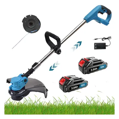 Cordless Grass Line Trimmer Cutter+Replacement Spool+2Battery+Charger-Makita Compatible