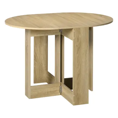 HOMCOM Folding Dining Table Foldable Drop Leaf Dinner Table for Kitchen Oak