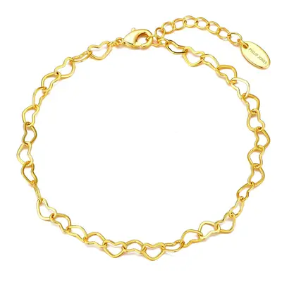 Philip Jones Gold Plated Heart Link Bracelet