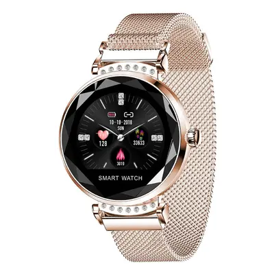 (Rose Gold) 3D Dial Case UI Display Women Bracelet Watch Heart Rate Blood Pressure Monitor Smart