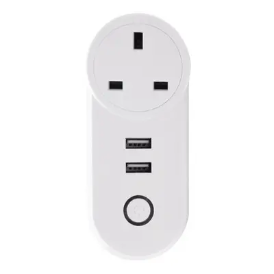 (UK Plug) WiFi Switch Smart Socket Dual USB Ports Outlets UK US EU FR Plug APP Remote Control Wo