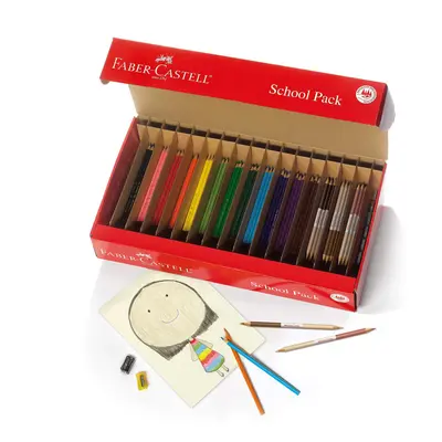 Faber-Castell World Colors Colored Pencil School Pack - Traditional &