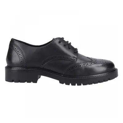 Athena Senior | Black | Girls Lace Up School Shoes