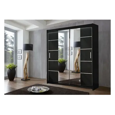 (203 cm, Black) Oslo Sliding Door Wardrobe In sizes and Colors