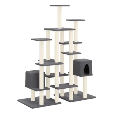 (Dark grey) vidaXL Cat Tree with Sisal Scratching Posts Cat Activity Centre Multi Colours