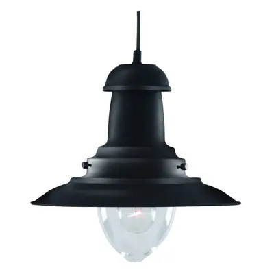 Classic Style Ceiling Pendant With Clear Bell Glass -BK