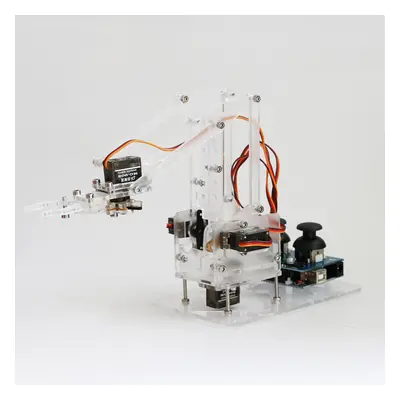 (Transparent) DIY Colorful Mechanical Robot Arm Kit with Infrared Controller Metal Servo for