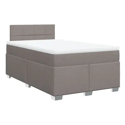 vidaXL Box Spring Bed with Mattress Bed Frame Bedstead Taupe 120x190 cm Fabric