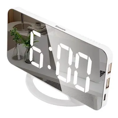 (Black shell White light) Automatic Dimming Electronic LED Alarm Clock Auto-sensing/Sleeping Fun