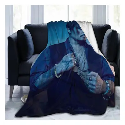 (200CM X 150CM) Johnny Depp Blanket 3D Print Plush Lamb Blanket Bedding Decor for Living Room Be