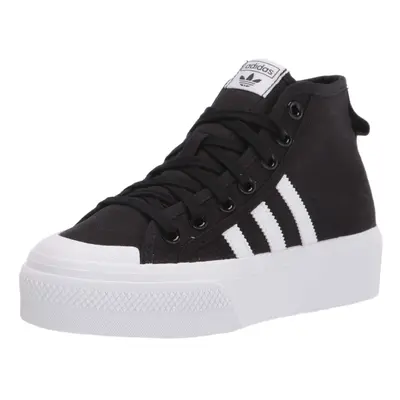 adidas Originals Women's Nizza Platform Mid Sneaker Black/White/White