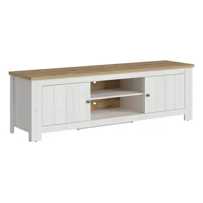 Celesto door wide TV Unit in White and Oak