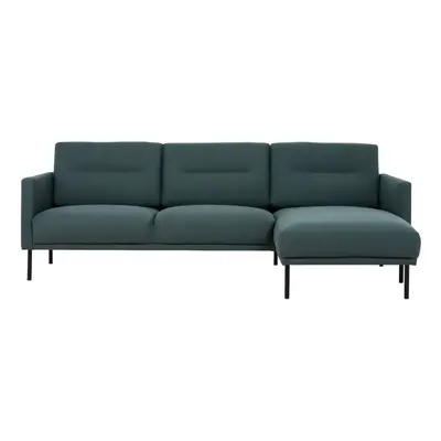 Larvik Chaiselongue Sofa (RH) - Dark Green, Black Legs