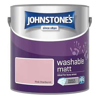 Johnstones Washable Matt Wall Emulsion Paint 2.5l Pink Starburst