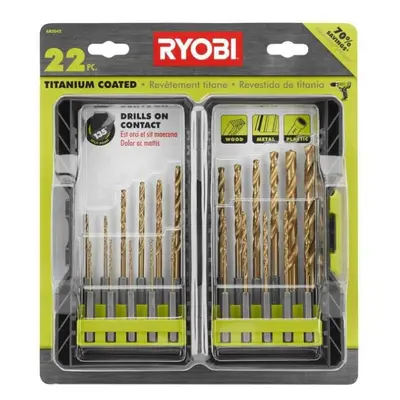 Ryobi AR2042 Piece Titanium Coated Drill Bit Set with Degree Split Point Ends