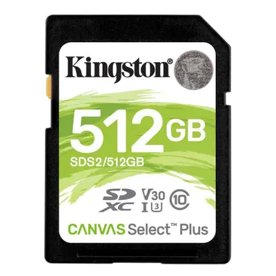 Kingston 512GB SDHC Canvas Select Plus 100MBs Read Class UHSI U1 V10 Memory Card with Frustratio