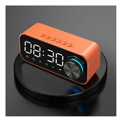 (Orange) Bluetooth Subwoofer Music Player Speaker Alarm Clock With FM Radio Broadcast And Dual A