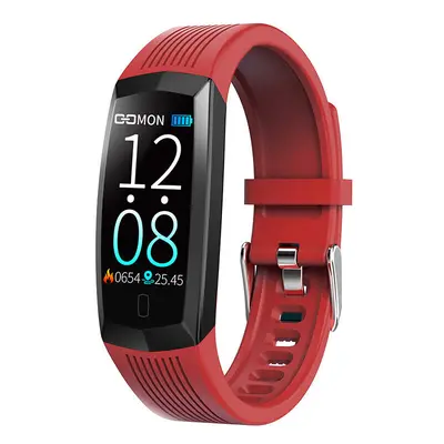 (Red) Color Display Heart Rate Blood Pressure Oxygen Monitor Call Rejection Smart Watch