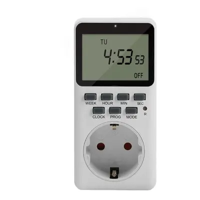 (EU Plug) EU Plug Outlet Electric Digital Socket Timer Plug 220V Time Control Countdown Socket T