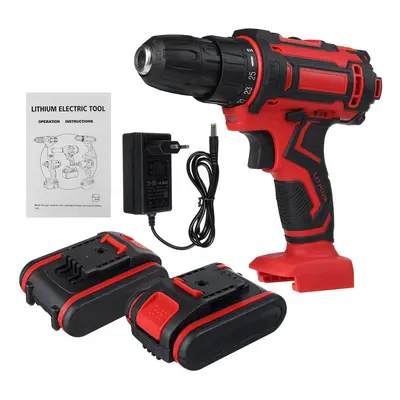 (Two Batteries, EU Plug) 6000mAh 48V Electric Drill In Electric Impact Power Drill