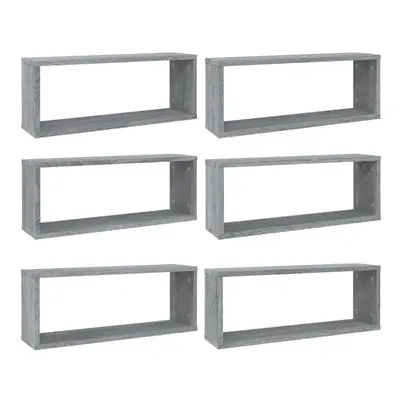 (grey sonoma, 6) vidaXL Wall Cube Shelves Wall Rack Wall-mounted Storage Shelf Engineered Wood