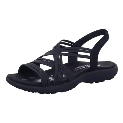 Skechers womens Reggae Slim Simply Stretch Sport Sandal Black US