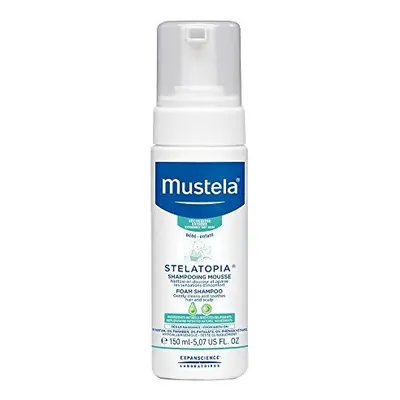 Mustela Stelatopia Foam Shampoo - For Newborn & Baby with Eczema-Prone Skin - with Natural Avoca