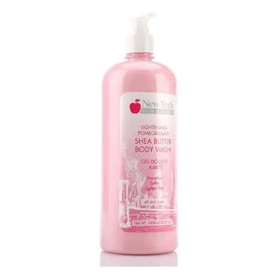 New York Fair & Lovely Exfoliating Pomegranate Shea Butter Body Wash 1000ml - Smooth, Hydrated, 