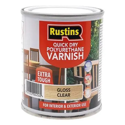 Rustins Quick Dry Polyurethane Varnish Extra Tough Gloss Clear 5L