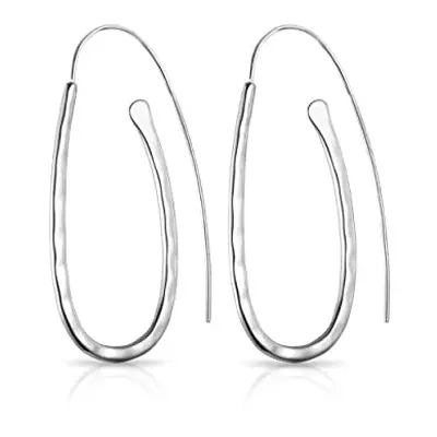 Sterling Silver Hammered Hoop Earrings