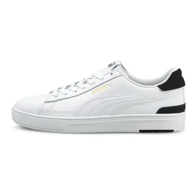 PUMA Men's Serve Pro Sneaker White-White-Team Gold-Black 10.5