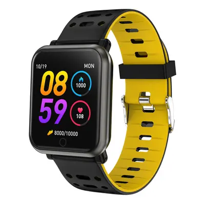 (Yellow) HD Display Color Screen Wristband Blood Pressure and Oxygen Monitor Bright Adjust Smart