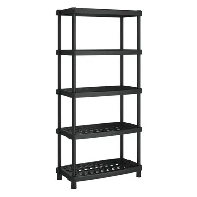 vidaXL Storage Shelf 5-Tier Shelving Unit Storage Rack Organiser Black PP