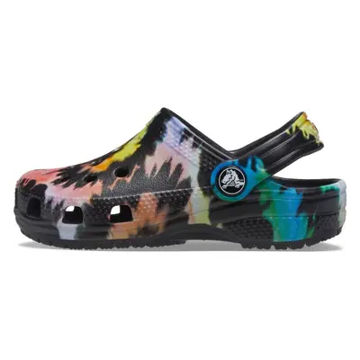 Crocs unisex child Classic Tie Dye Clog Black/Black Toddler