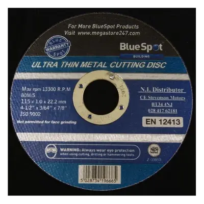 Bluespot - Angle Grinder Discs - Ultra Thin 1mm Metal Cutter - Dia 115mm - 100Pc