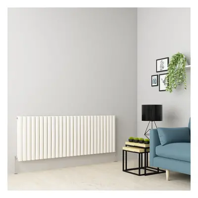 (600 x 1594mm Double, White) Oval Tube Designer Radiator