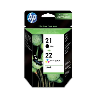 Hewlett Packard No.21/No.22 Inkjet CartPage Life 416ppBlack/300ppTri-Colour 5ml Ref SD367AE