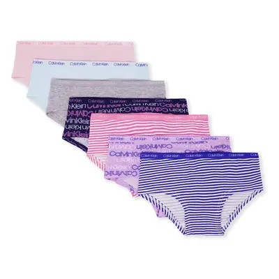 Calvin Klein Girls Little Modern Cotton Hipster Panties Pack Grey Pink Nude Lilac Blue Purple La