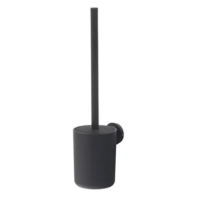 (9.5 x 38.4 x 11.7 cm, Black) Toilet brush and holder, stainless steel, black, 9.5 x 38.4 x 11.7