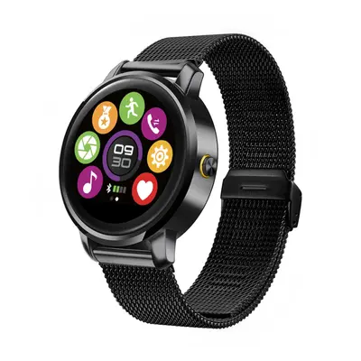 (Black) Smart Bluetooth Music Watch Pedometer Heart Rate Monitor Remote Camera for Android IOS