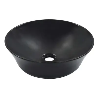 vidaXL Wash Basin 41x12.5cm Ceramic Black Bathroom Washroom Wash Bowl Sink