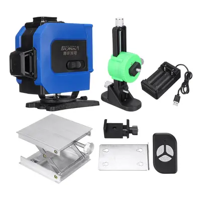 (Blue, line) 16/12 Line 4D Horizontal Vertical Cross Green Light Laser Level Self-Leveling Measu