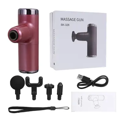 (Pink) 4- Modes Mini Massager USB-C Charging Percussion Massager Muscle Relaxing Therapy Deep Ti