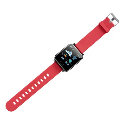 (Red) NFC Payment 24H Continuous Heart Rate Fitness Tracker APP Push Replacement Strap Smart Wat