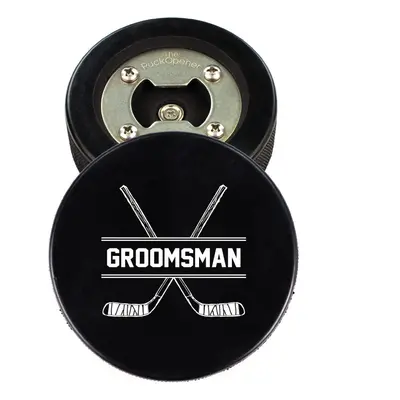 Stainless Steel Hockey Puck Bottle Opener Gift for The Best Man Grooms