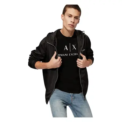 AX ARMANI EXcHANgE mens classic crew Logo Tee T Shirt Black X-Large