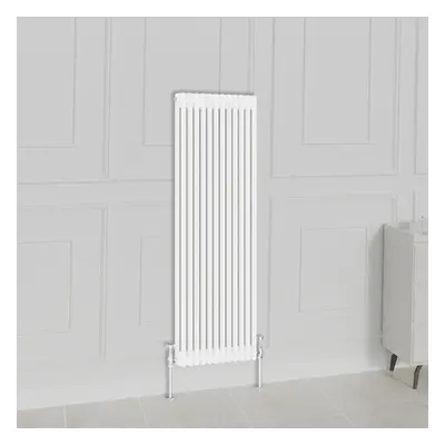 (1500x560mm-2 Column, White) NRG Traditional Radiator Horizontal Vertical Cast Iron Style Double