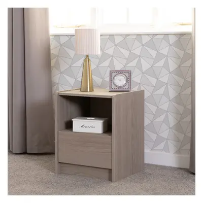 Paris Drawer Bedside Smoked Ash Effect Curved Edges