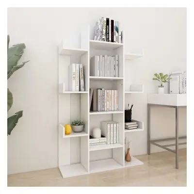 vidaXL Book Cabinet White Chipboard Book Organiser Storage Rack Bookshelf